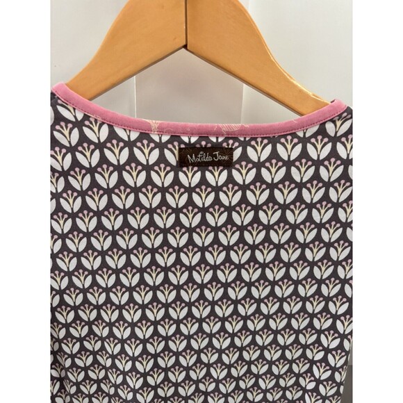 Girls Matilda Jane Paint By Numbers Ruffle Blouse Long Top Pink Brown Floral 8 - Picture 6 of 7